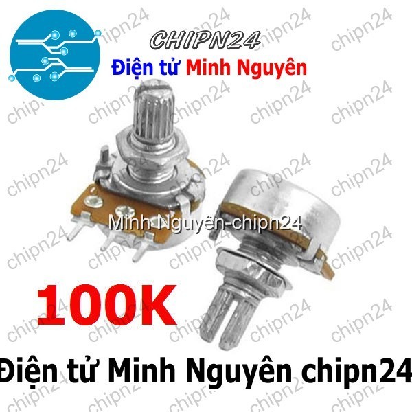 [3 cái] (F146) Biến trở Volume Đơn 100K Trục 15MM WH148 (B104 104 Trục dài 15mm 3 chân)