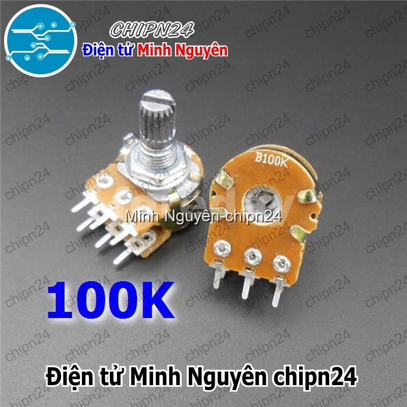 [3 CÁI] (F34) Biến trở Volume Đôi 100K WH148 (B104 104 6 chân)
