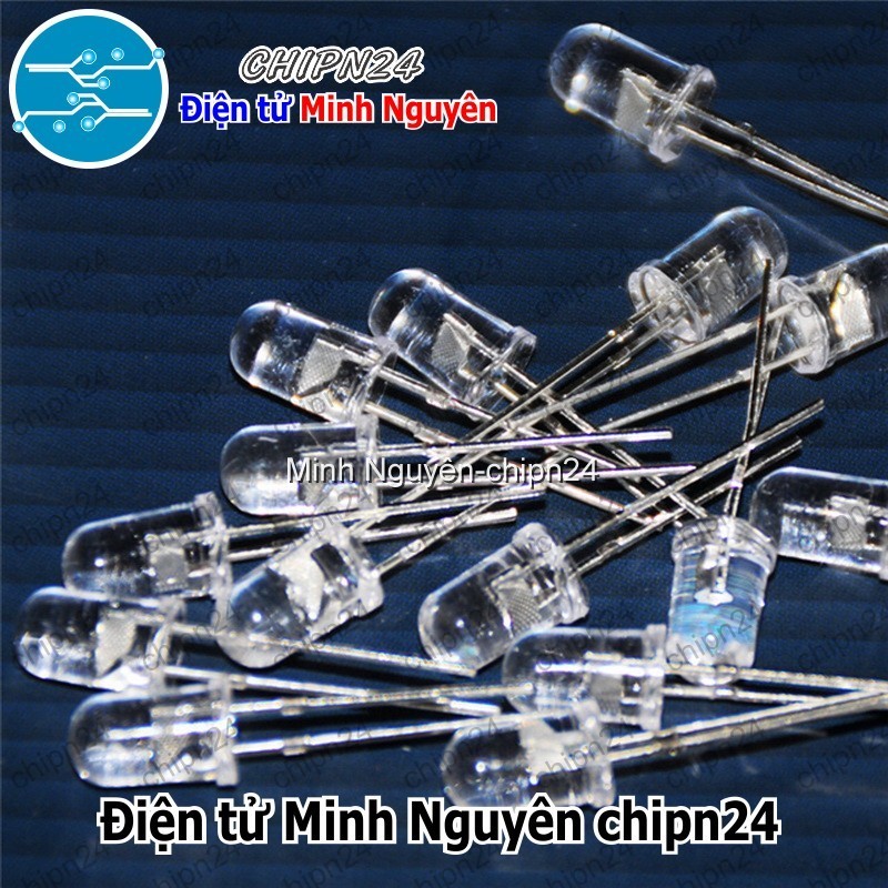[50 con] (TK23) Led 5mm siêu sáng Xanh Dương (Led 5mm Trong Xanh Dương)