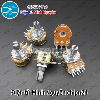 [3 CÁI] (F34) Biến trở Volume Đôi 100K WH148 (B104 104 6 chân)