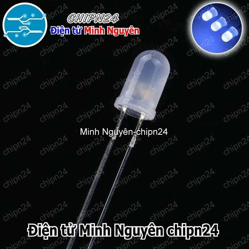 [50 CON] (TK1) Led đục 5mm màu TRẮNG (DT5)