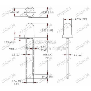 [50 con] (TK20) Led 3mm Trong màu Đỏ (Led 3mm siêu sáng Đỏ)