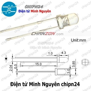 [50 con] (TK20) Led 3mm Trong màu Đỏ (Led 3mm siêu sáng Đỏ)