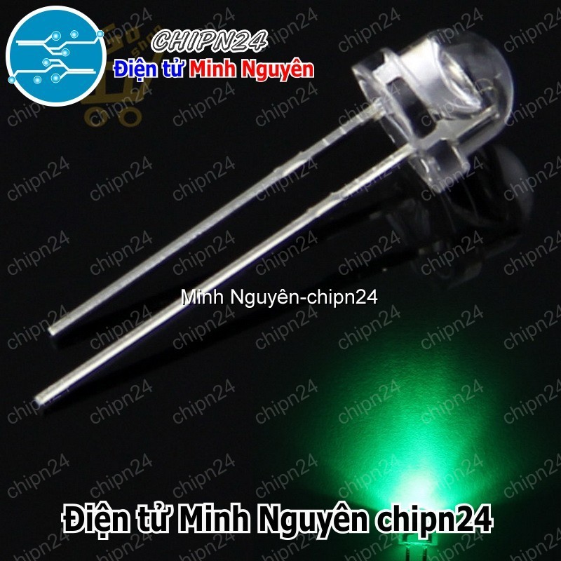 [50 con] (TK24) Led 5mm Lùn màu Xanh Lá