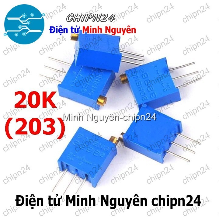 [3 CON] (KG2) Biến trở tinh chỉnh 20K (3296W) (Biến trở VR vi chỉnh W203)