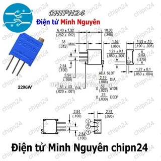 [3 con] (K378) Biến trở tinh chỉnh Dọc 3296W 50K (503) (Biến trở VR vi chỉnh W503)