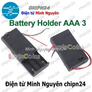 [1 cái] (C22) Hộp Đế pin 3 viên AAA (có nắp, có công tắc)