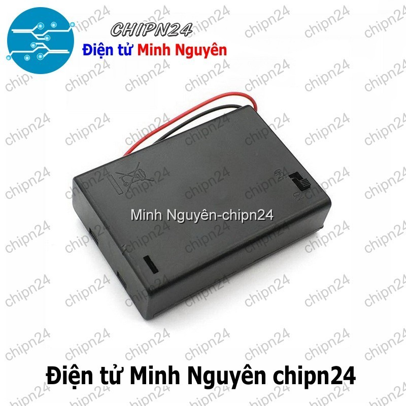 [1 cái] (C11) Hộp Đế pin 3 viên AA (có nắp, có công tắc)