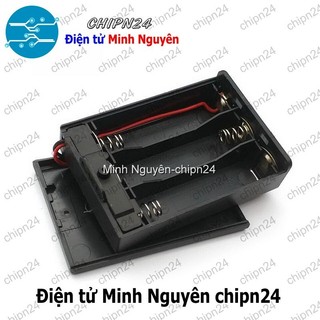 [1 cái] (C11) Hộp Đế pin 3 viên AA (có nắp, có công tắc)