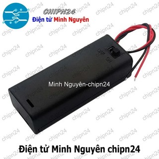 [2 cái] (C9) Hộp Đế pin 1 viên AA (có nắp, có công tắc)
