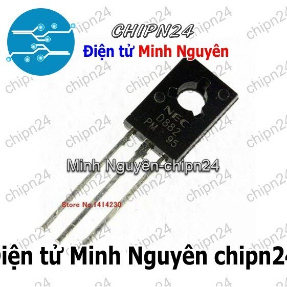 [10 con] (KT1) Transistor D882 TO-126 NPN 3A 40V (2SD882 882)