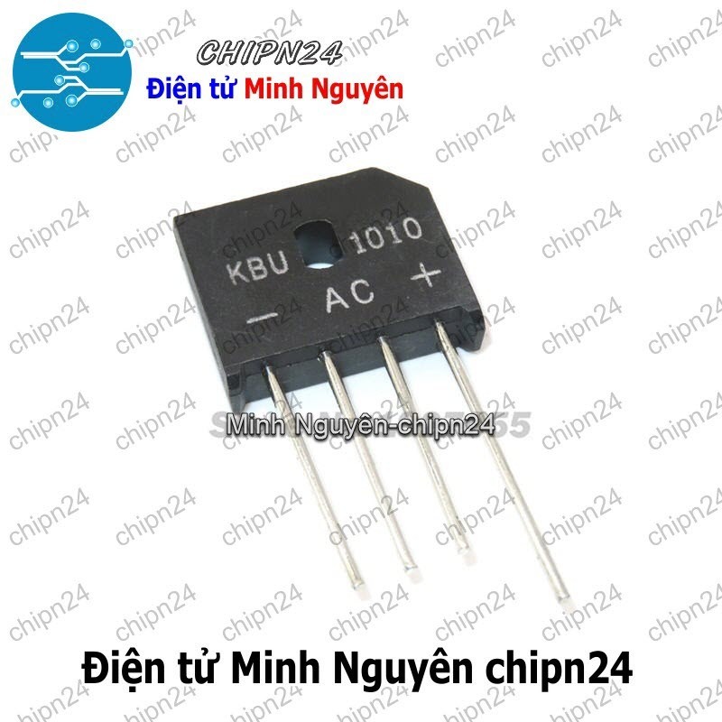 [2 con] (F56) Cầu Diode KBU1010 10A 1000V (10A dẹt)