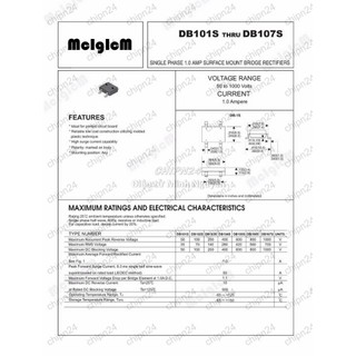 [5 con] (K458) Cầu Diode Dán DB107S 1A 1000V SMD (1A dán)