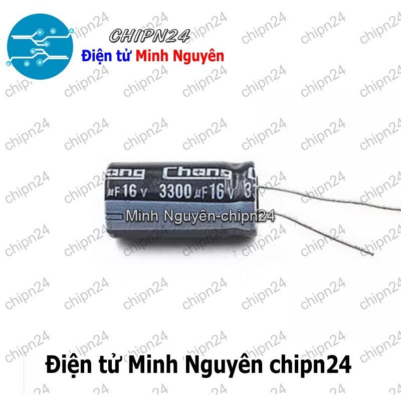 [5 con] (F260) Tụ hóa 3,300uF 16V Đen (13x21mm) (3300uF 16V)