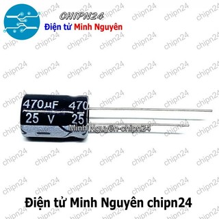 [5 con] (F256) Tụ hóa 470uF 25V Đen (8x12mm)