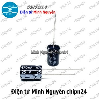 [5 con] (F256) Tụ hóa 470uF 25V Đen (8x12mm)