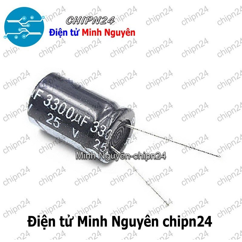 [3 con] (F260) Tụ hóa 3,300uF 25V Đen (16x25mm) (3300uF 25V)