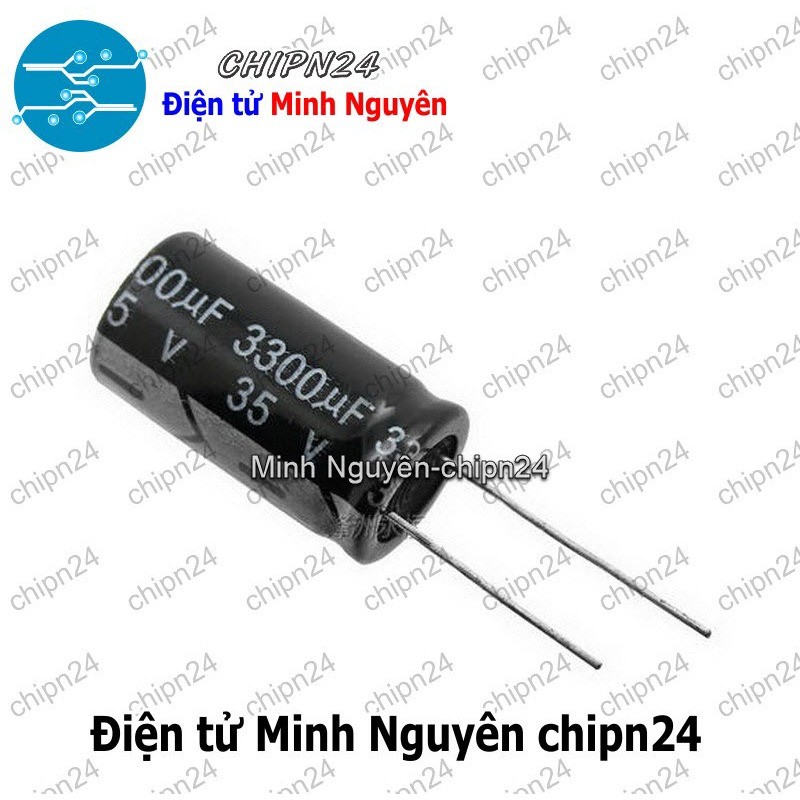 [2 con] (F260) Tụ hóa 3,300uF 35V Đen (16x30mm) (3300uF 35V)