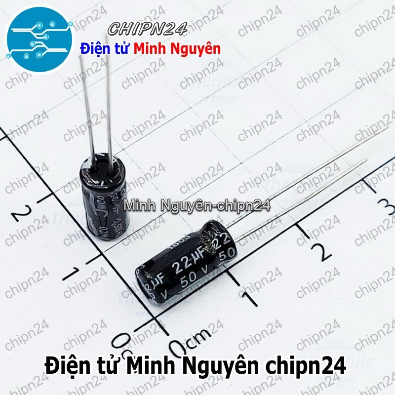 [25 con] (F250) Tụ hóa 22uF 50V Đen (5x11mm)