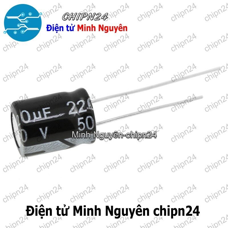 [5 con] (F254) Tụ hóa 220uF 50V Đen (10x13mm)