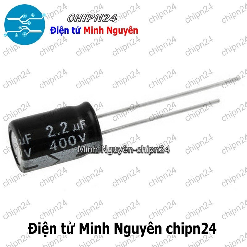 [10 con] (F246) Tụ hóa 2.2uF 400V Đen (8x12mm)