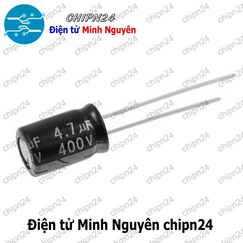 [10 con] (F247) Tụ hóa 4.7uF 400V Đen (8x12mm)