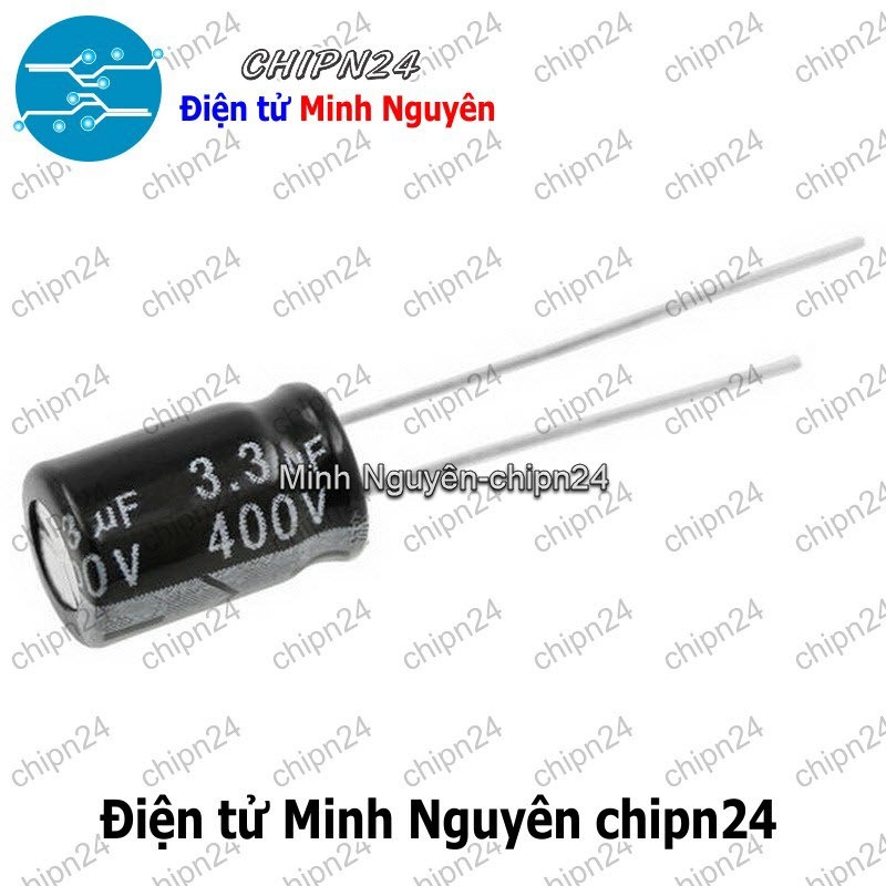 [10 con] (F247) Tụ hóa 3.3uF 400V Đen (8x12mm)