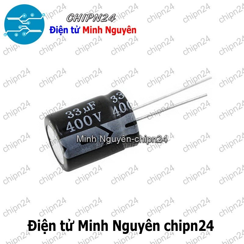 [2 con] (F248) Tụ hóa 33uF 400V Đen (16x20mm)