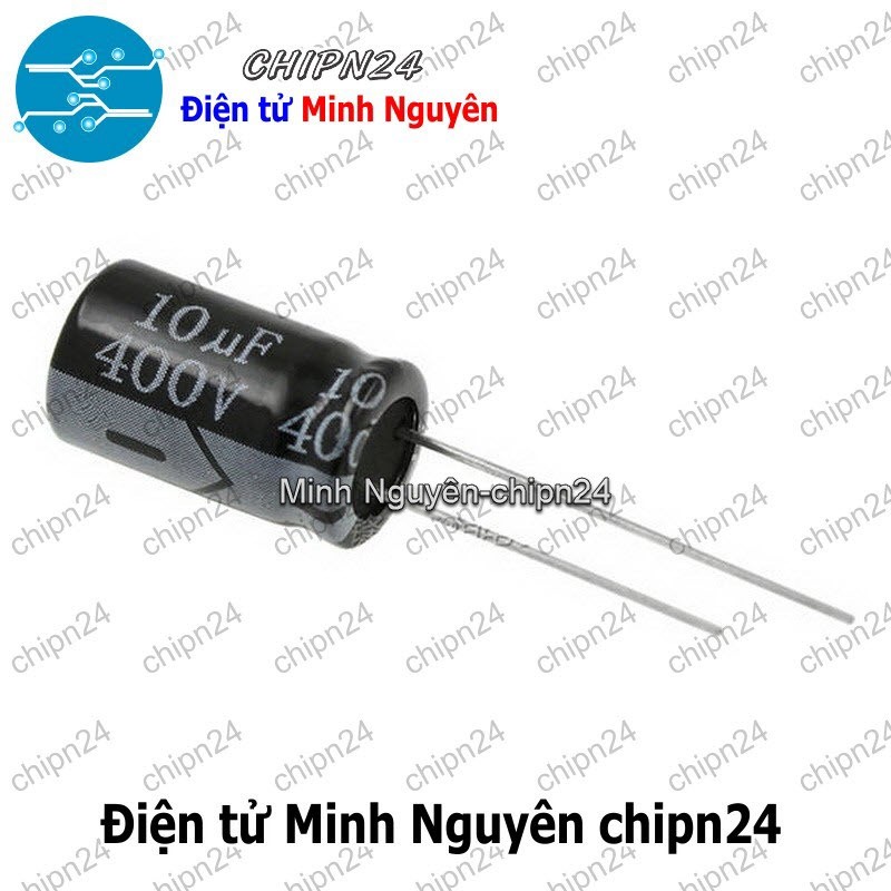 [5 con] (F249) Tụ hóa 10uF 400V Đen (10x17mm)