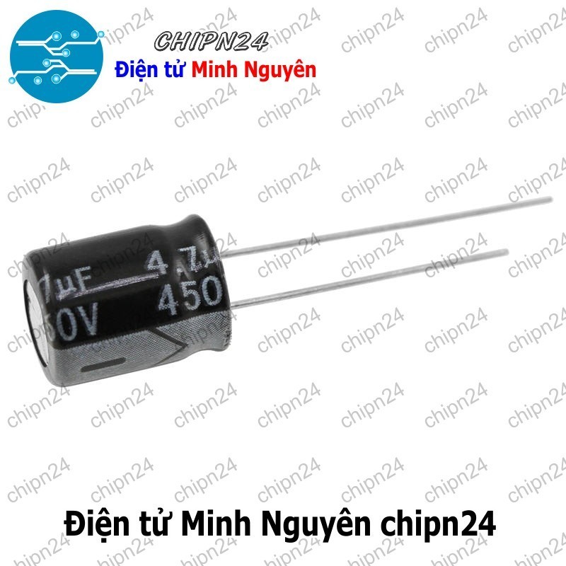 [5 con] (F247) Tụ hóa 4.7uF 450V Đen (10x13mm)