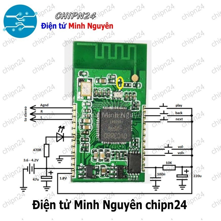 [1 CÁI] (E99) Mạch Bluetooth Âm Thanh OVC3860