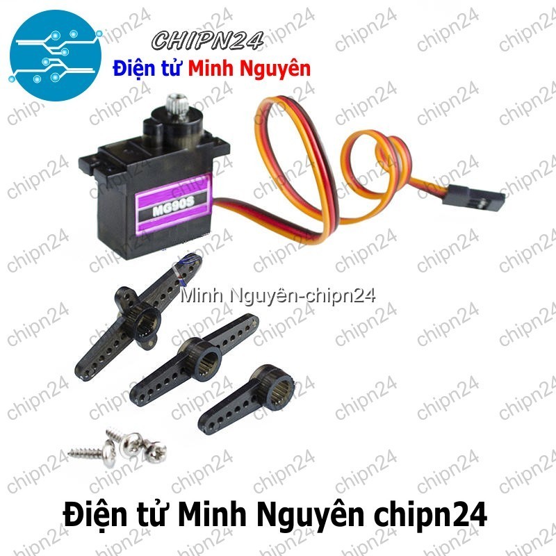 [1 cái] (Q123) Động cơ RC Servo MG90S Bánh răng nhựa 180 độ