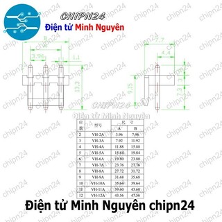 (F305) Header VH3.96 Đực Thẳng (2P/3P/4P/5P/6P/7P/8P/9P/10P/11P/12P 3.96 3.96MM) - [Chọn Loại]