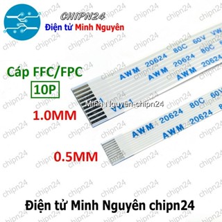Cáp FFC 10P (0.5MM/1.0MM 6/10/15/20/25/30/40CM Cùng chiều/Ngược chiều) (Cáp AWM 20624 80C 60V VW-1)
