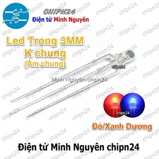 [25 con] (TK11-12) Led 2 màu 3 chân 3MM Trong (Đỏ/Vàng/Xanh Lá/Dương, Âm chung/Dương chung) - [Chọn Loại]