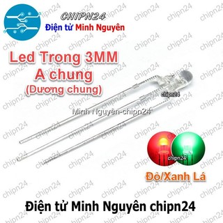 [25 con] (TK11-12) Led 2 màu 3 chân 3MM Trong (Đỏ/Vàng/Xanh Lá/Dương, Âm chung/Dương chung) - [Chọn Loại]