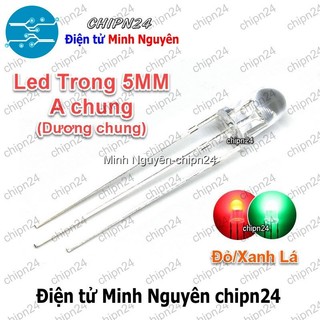 [25 con] (TK7-8) Led 2 màu 3 chân 5MM Trong (Đỏ/Vàng/Xanh Lá/Dương, Âm chung/Dương chung) - [Chọn Loại]