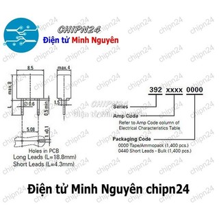 [2 cái] (K445) Cầu Chì Vuông 392 (T1A 2A 3.15A 4A 5A 6.3A 10A) 250V - [Chọn Loại]