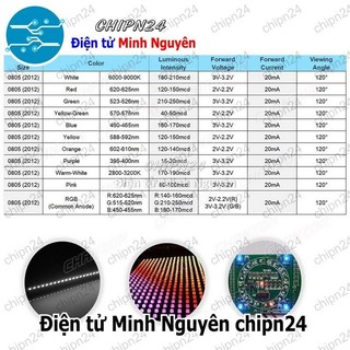 (G5) Led dán SMD 0805 (Đỏ/Vàng/Xanh/Trắng/Cam) - [Chọn Loại]