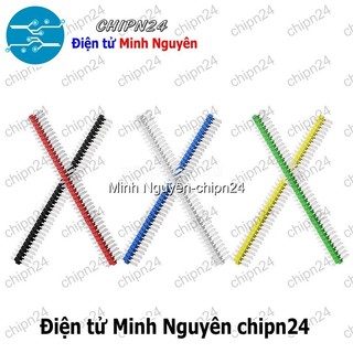 [2 cây] (H55) Header Hàng rào Đực Đôi Thẳng 2.54MM 2x40p (Đen/Đỏ/Vàng/Xanh Lá/Dương/Trắng) - [Chọn Loại]