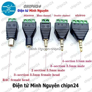 [1 cái] (F114) Jack chuyển Audio ra Domino (2.5MM/3.5MM 3 chân/4 chân Đực/Cái) - [Chọn Loại]