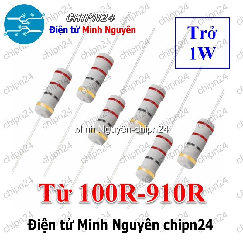[10 con] (F351) Điện Trở 1W 5% (Từ 100R đến 910R) - [Chọn Loại]