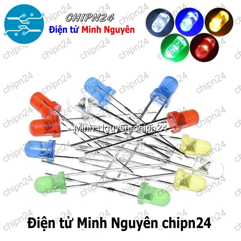 (TK1) Led 3mm Vỏ Đục Màu ra Màu (Đỏ/Vàng/Xanh Lá/Dương/Trắng/Cam) - [Chọn Loại]