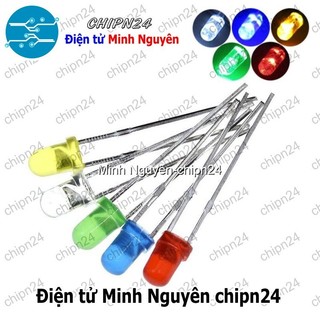(TK1) Led 3mm Vỏ Đục Màu ra Màu (Đỏ/Vàng/Xanh Lá/Dương/Trắng/Cam) - [Chọn Loại]