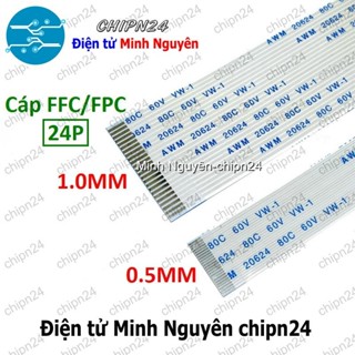 Cáp FFC 24P (0.5MM/1.0MM 6/10/15/20/25/30/40CM Cùng chiều/Ngược chiều) (Cáp AWM 20624 80C 60V VW-1)