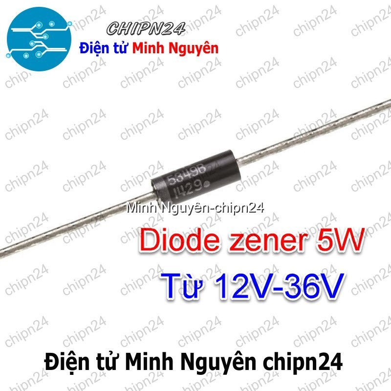 [3 con] (K490) Diode zener 5W Chân Cắm (12V 13V 14V 15V 16V 17V 18V 20V 22V 24V 25V 28V 30V 33V 36V)