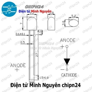 (TK1) Led Oval 5mm (Đỏ/Vàng/Xanh Lá/Dương/Trắng/Cam) - [Chọn Loại]