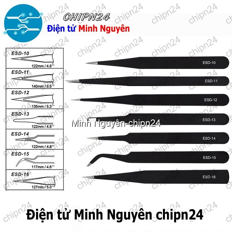 [1 cây] Nhíp Vetus gắp linh kiện (ESD10/ESD11/ESD12/ESD13/ESD14/ESD15/ESD16) - [Chọn Loại]