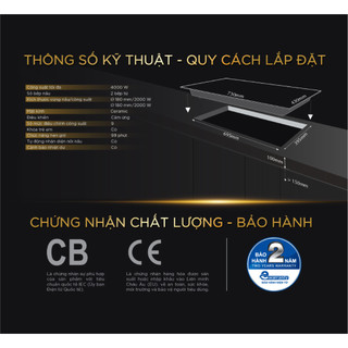 Bếp Điện Từ Đôi BlueStone ICB-6819 - 4000W - Mặt bếp Kính Ceramic