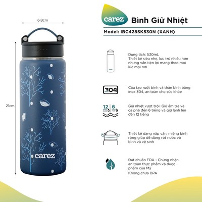 BÌNH GIỮ NHIỆT CAREZ 530ml IBC428SK530N
